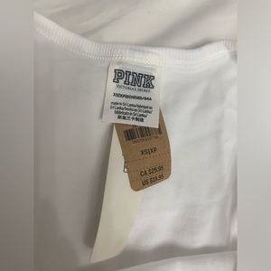 PINK cami tank in white